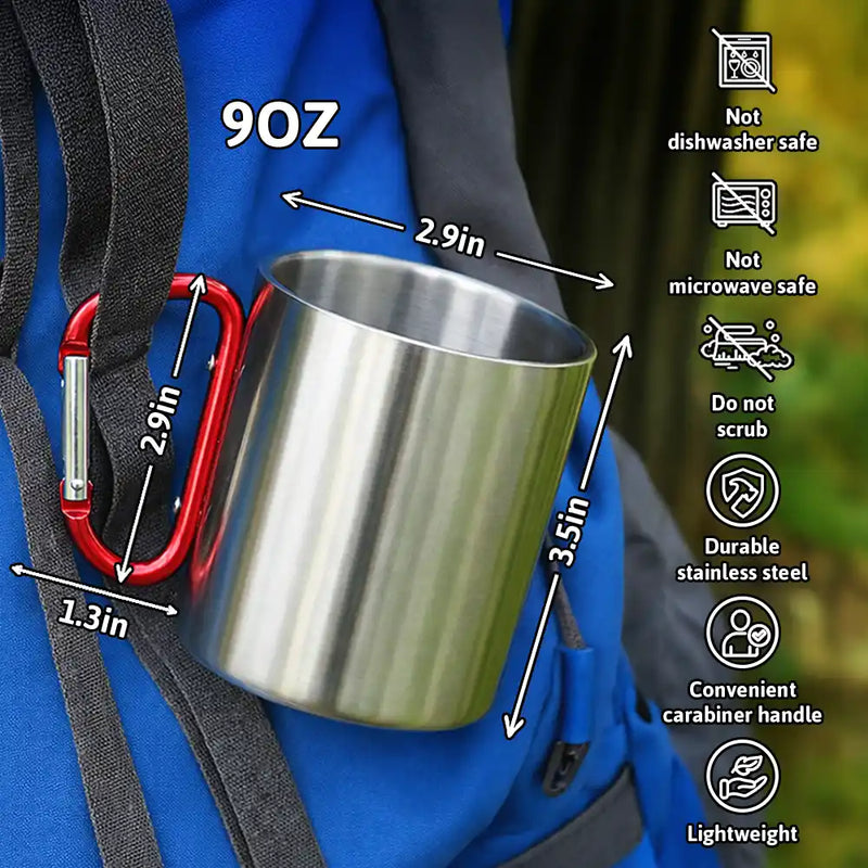 Happy,Camping,Campsite,Gift For Yourself,Gift For Women,Gift For Men - Adventure And Nature Name - Personalized Carabiner Mug