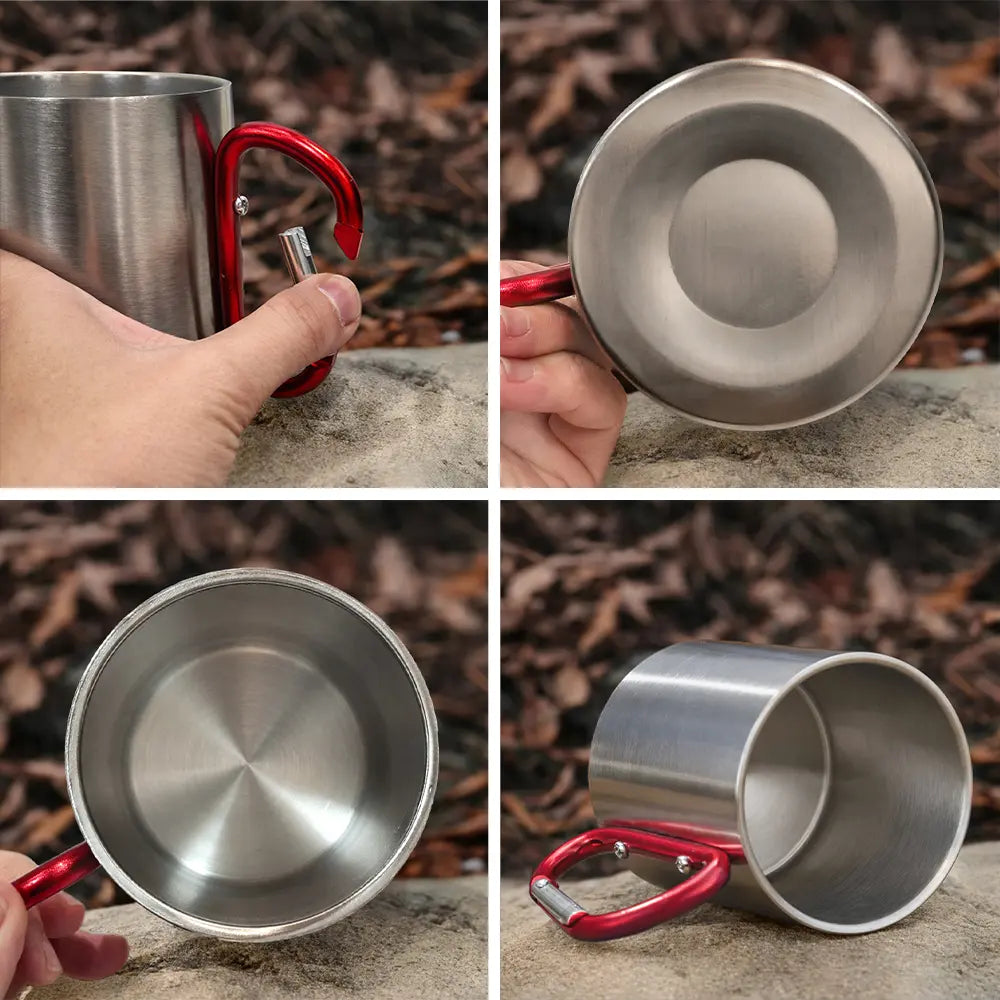 Happy,Camping,Campsite,Gift For Yourself,Gift For Women,Gift For Men - Adventure And Nature Name - Personalized Carabiner Mug