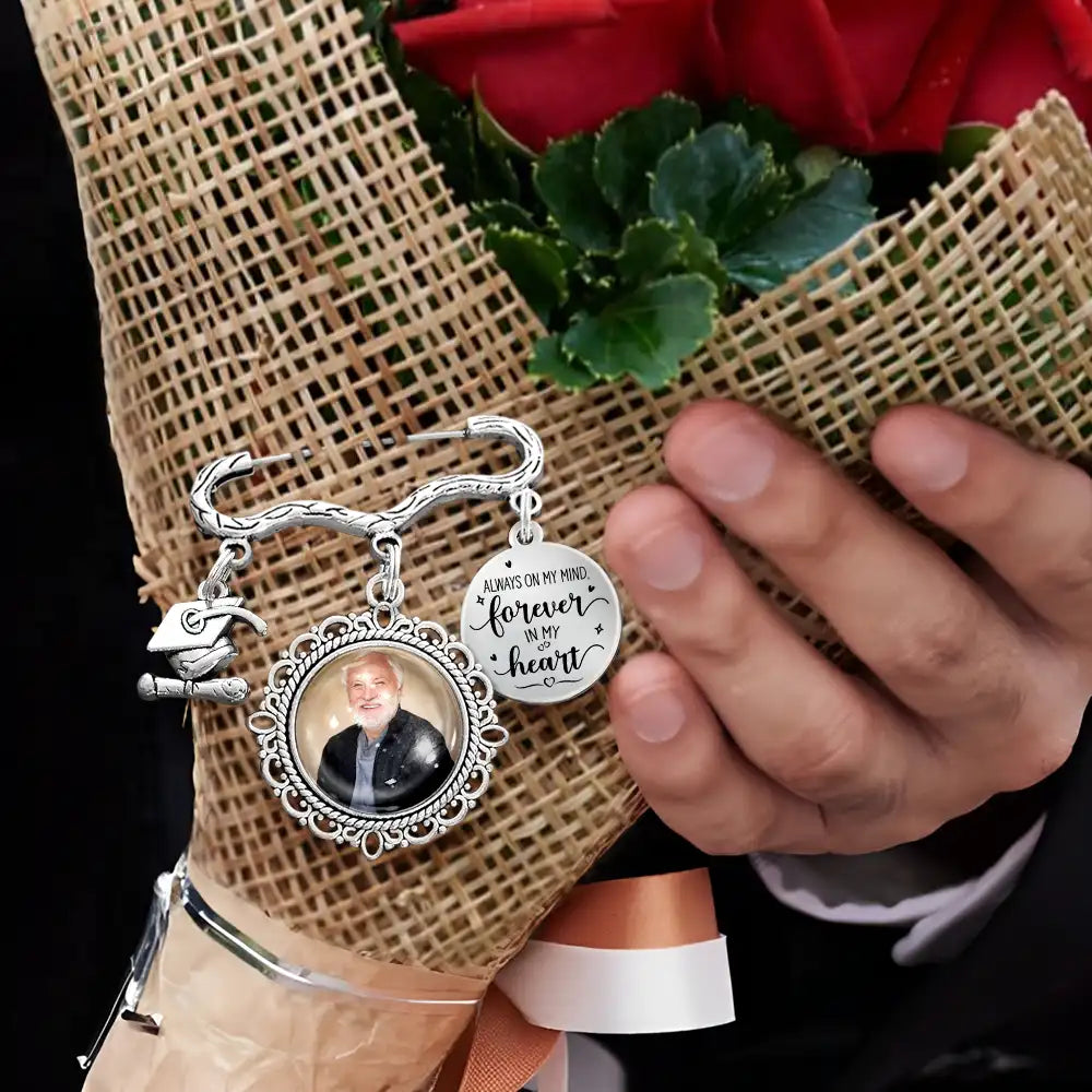 Graduation,Gift For Yourself,Gift For Girlfriend,Family,Memorial - Custom Photo Always On My Mind, Forever In My Heart - Personalized Graduation Tassel Pin