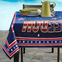Independence Day,America 250th,Family,Happy,Gift For Yourself - Faux Embroidery Effect Fireworks Stars USA 250 Years Of Freedom - Personalized Tablecloth