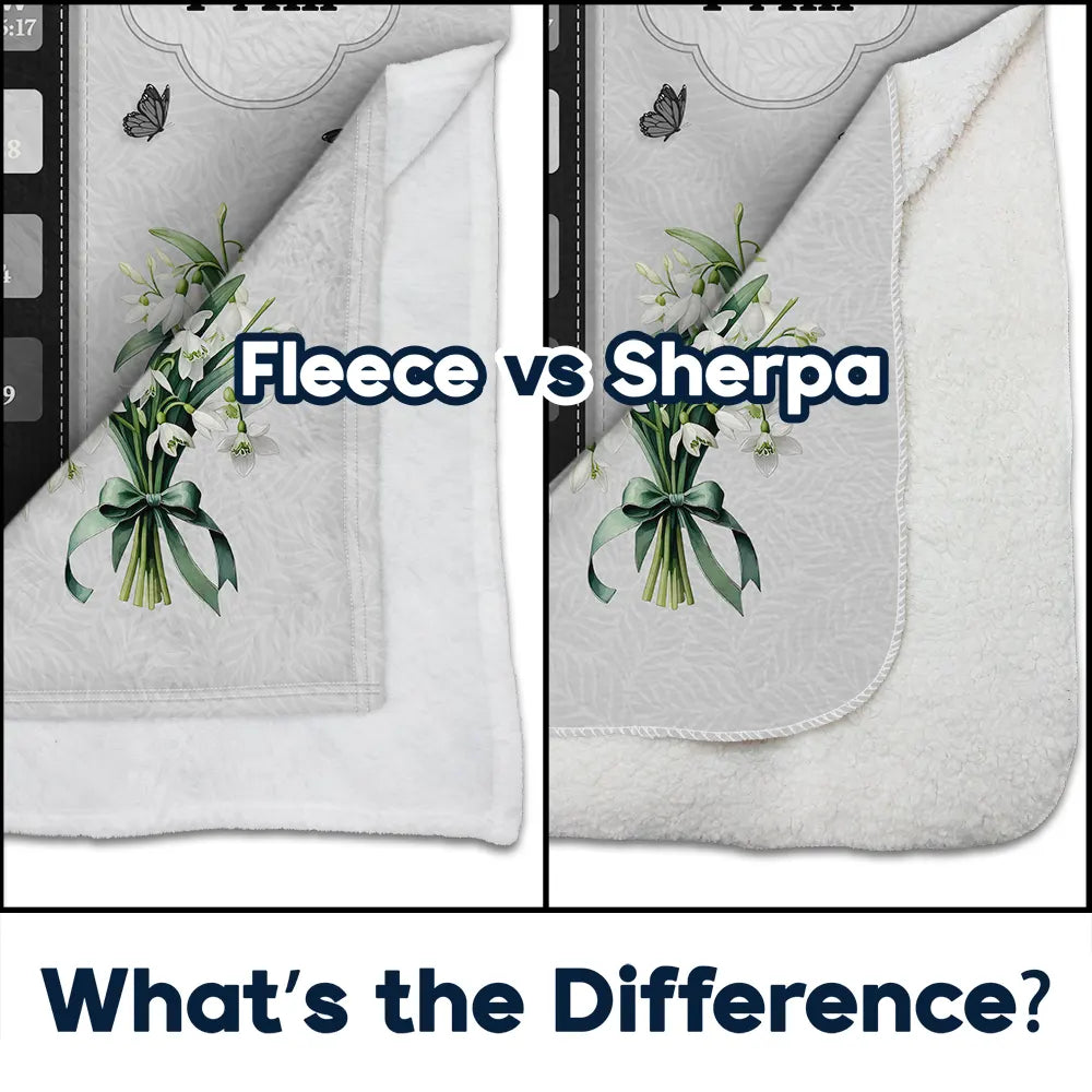 Gift For Wife,Gift For Girlfriend,Gift For Yourself,Gift For Women,Gift For Aunt,Gift For Mother,Gift For Grandma,Gift For Daughter,Gift For Sisters,Gift For Bestie,Happy,Christian,Icon - Created With A Purpose Birth Month Flower - Personalized Fleece Blanket, Sherpa Blanket