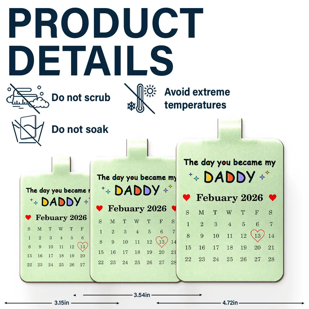 New Dad,New Mom,Gift For Father,Gift For Mother,Happy,Non-Eng,Photo - Pencil Sketch,Calendar,Sentimental - Custom Photo Pencil Sketch Calendar The Day You Became My Daddy Mommy - Personalized Custom Shaped Leather Keychain