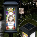 Top Market,Art Design,Christmas,Sympathetic,Pet Lovers,Memorial,Photo - Stained Glass - Custom Photo Stained Glass Memorial Dog Cat Pet Your Light Will Always Shine In My Heart - Personalized Solar Garden Light