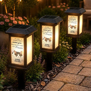 Christmas, Custom Photo, Sympathetic, Pet Lovers, Memorial, Remove BG Photo - Custom Photo Memorial Pet No Longer By My Side But Forever in My Heart - Personalized Solar Garden Light