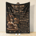 Gift For Son,Gift For Children,Inspirational,Vector - My Son Grandson Keep Moving Forward Just Do Your Best - Personalized Fleece Blanket, Sherpa Blanket