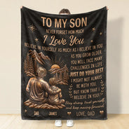 Gift For Son,Gift For Children,Inspirational,Vector - My Son Grandson Keep Moving Forward Just Do Your Best - Personalized Fleece Blanket, Sherpa Blanket