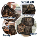 Gift For Son,Gift For Children,Inspirational,Vector - My Son Grandson Keep Moving Forward Just Do Your Best - Personalized Fleece Blanket, Sherpa Blanket