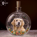 Art Design,Christmas,Pet Memorial,Sympathetic,Pet Lovers,Memorial,Photo - Stained Glass - Custom Photo Stained Glass Memorial Pet Forever In My Heart Always Loved - Personalized Round Flat Bottle Light