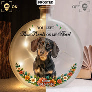 Art Design,Christmas,Pet Memorial,Sympathetic,Pet Lovers,Memorial,Photo - Stained Glass - Custom Photo Stained Glass Memorial Pet Forever In My Heart Always Loved - Personalized Round Flat Bottle Light