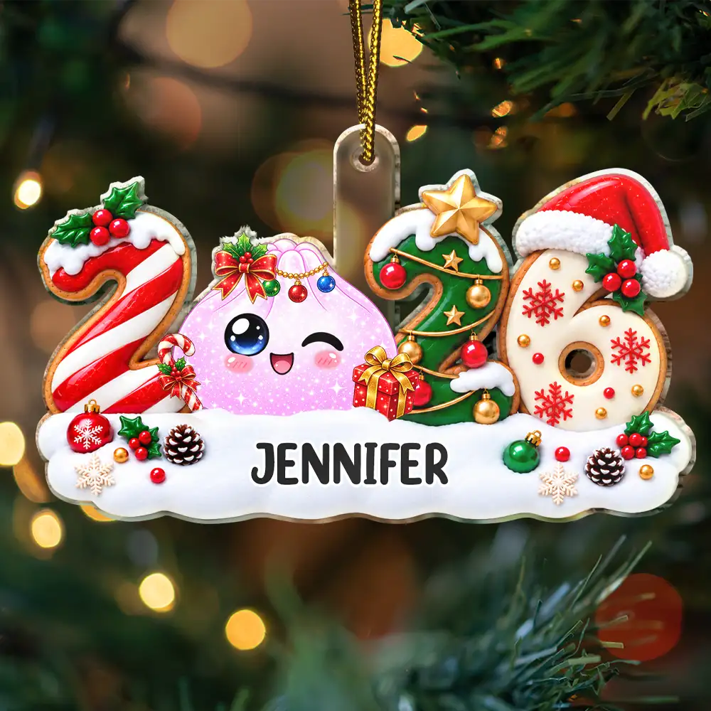 Playful, Christmas, Gift For Kids, Icon - The Year Of Squishy Dumpling Hunting 2026 Keepsake Gift For Kids Daughter - Personalized Custom Shaped Acrylic Ornament
