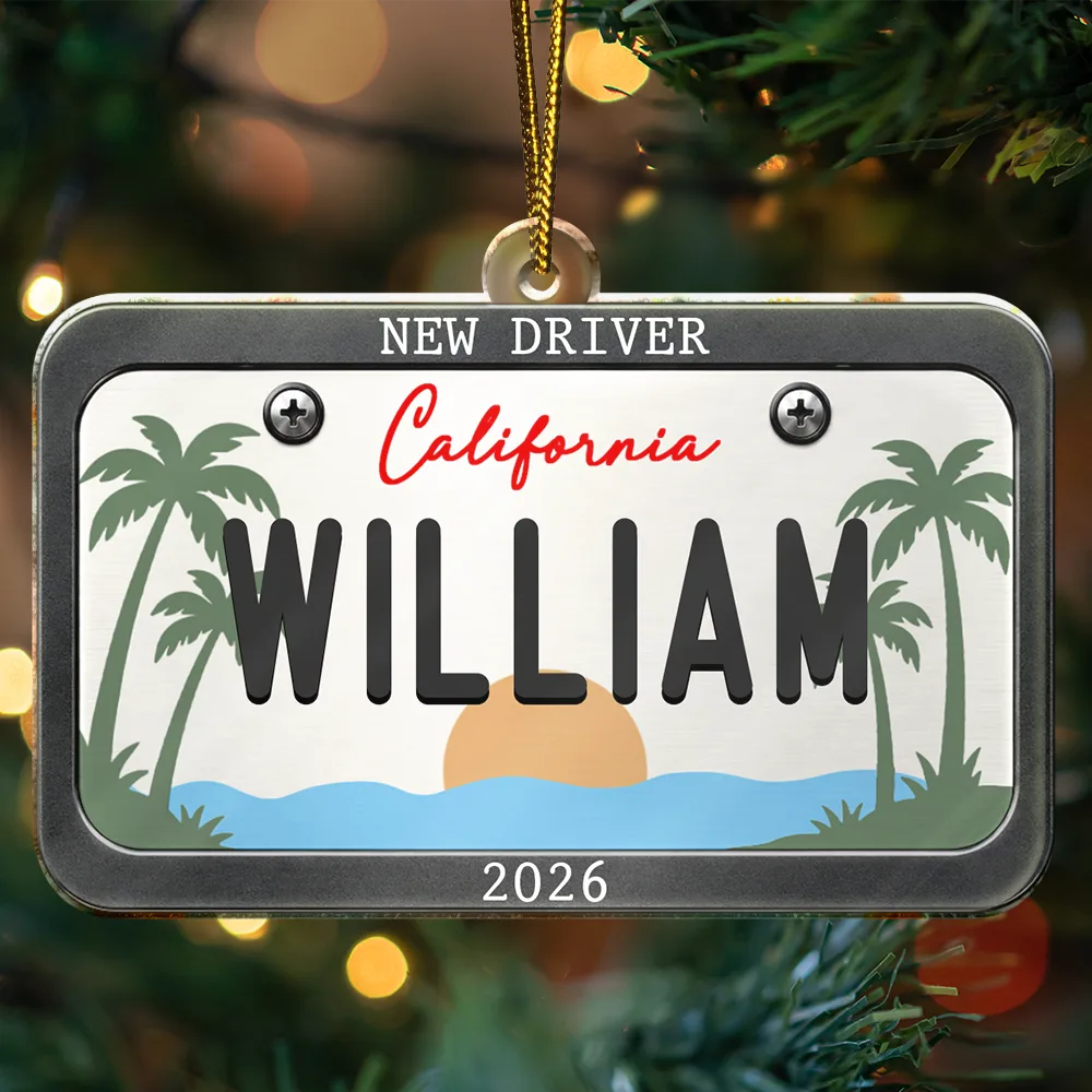 Top Market,Gifts For Her,Gift For Mother,Mom - Children,Icon,Happy - US State Car Plates Christmas Gift For New Driver - Personalized Custom Shaped Acrylic Ornament