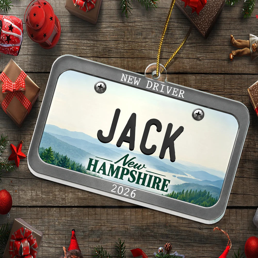 Top Market,Gifts For Her,Gift For Mother,Mom - Children,Icon,Happy - US State Car Plates Christmas Gift For New Driver - Personalized Custom Shaped Acrylic Ornament