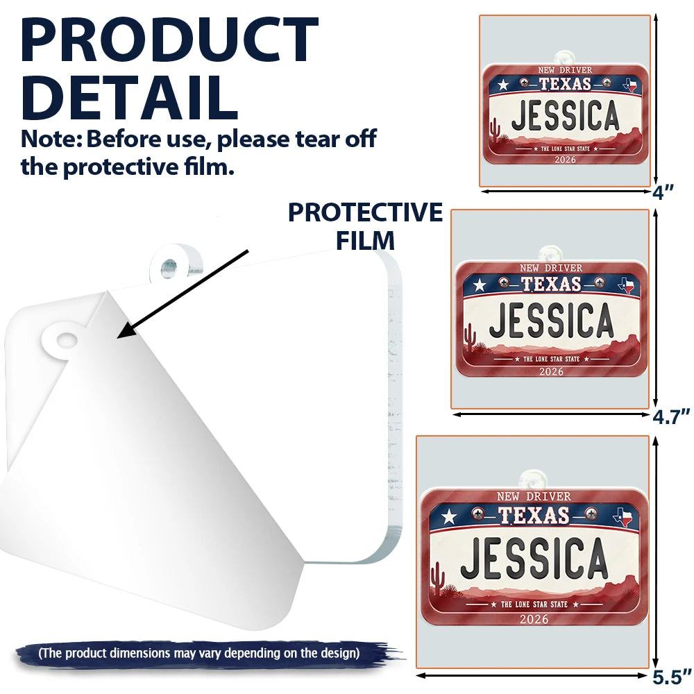 Top Market,Gifts For Her,Gift For Mother,Mom - Children,Icon,Happy - US State Car Plates Christmas Gift For New Driver - Personalized Custom Shaped Acrylic Ornament