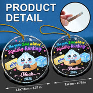 Top Market,Playful,Christmas,Gift For Kids,Icon - Custom Squishy Dumpling The Year Of Squishies Keepsake Gift For Kids - Personalized Circle Glass Ornament