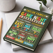 Board Game,Custom Text,Family,Humorous,Top Market - Gift For Board Game Lovers, Family, Parents, Grandparents - Personalized Funny Game Night Score Book Hardcover Journal