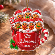 Christmas,Family,Happy,Top Market,Vector - Christmas Gift For Family - Personalized Gingerbread Acrylic Ornament