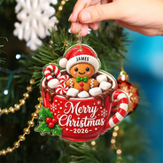 Christmas,Family,Happy,Top Market,Vector - Christmas Gift For Family - Personalized Gingerbread Acrylic Ornament