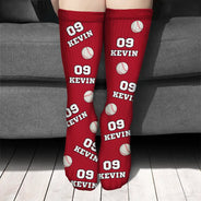 Christmas, Football, Gift For Kids, Happy, Icon - Sports Gift For Kids - Personalized American Football Baseball Soccer Socks