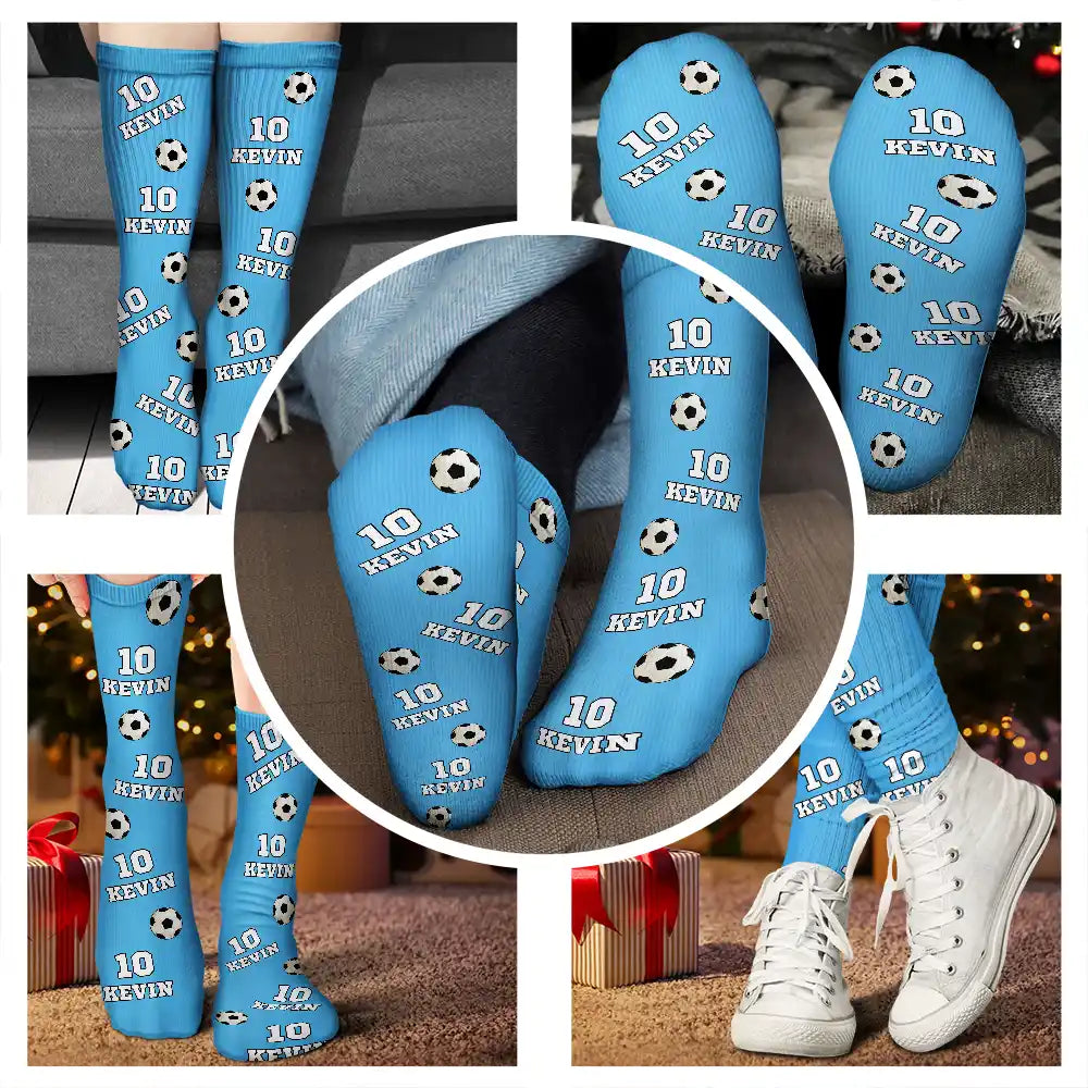 Christmas, Football, Gift For Kids, Happy, Icon - Sports Gift For Kids - Personalized American Football Baseball Soccer Socks