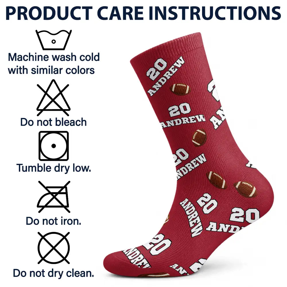 Christmas, Football, Gift For Kids, Happy, Icon - Sports Gift For Kids - Personalized American Football Baseball Soccer Socks