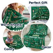 Christmas,Custom Text,Gift For Grandma,Gifts For Her,Happy - Christmas Gift For Grandma Nana - Personalized Kids Names Fleece Blanket, Sherpa Blanket