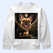 Art Design,Custom Photo,Pet Lovers,Photo - Moon Pet ,Playful - Gift For Dog Lovers - Personalized Custom Photo Moonlight Night Sky Portrait T Shirt