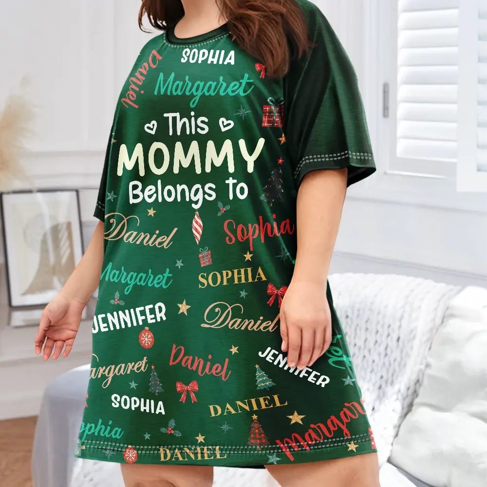 Christmas,Custom Text,Gift For Grandma,Gifts For Her,Happy - Christmas Gift For Grandma Nana - Personalized Kids Names Women's Sleep Tee