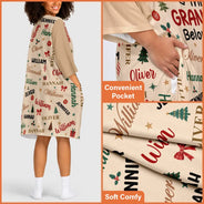 Christmas,Custom Text,Gift For Grandma,Gifts For Her,Happy - Christmas Gift For Grandma Nana - Personalized Kids Names Women's Sleep Tee
