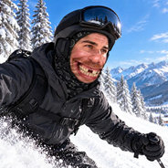 Christmas, Humorous, Icon, Skiing - Winter Skiing Gag Gift For Friends, Matching Gear For Couple - Personalized 3D Realistic Funny Face Printed Balaclava Face Mask