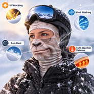 Christmas,Humorous,Icon,Motorcycle - Winter Skiing Gag Gift For Friends, Family Matching Gear - Personalized 3D Realistic Animal Funny Face Balaclava Face Mask