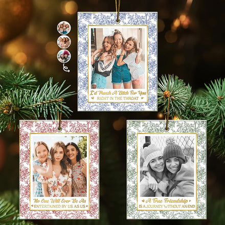 Friendship Gifts For Bestie, BFF - Personalized Custom Photo A True Friendship Is A Journey Without An End Acrylic Ornament
