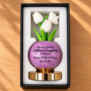 Christmas,Custom Text,Gift For Mother,Gifts For Her,Indoor Decor,Sentimental - Christmas Home Bedside Cozy Decor Gift For Mom From Daughter, Mother Daughter - Personalized With Name And Message Tulip LED Night Light