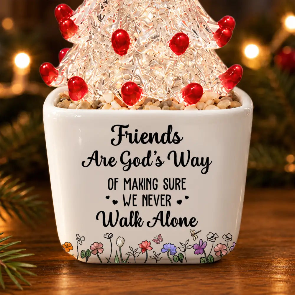 Afro Besties, Christmas, Gift For Bestie, Grateful, Vector - Christmas Gift For Best Friend - Personalized A Friend Is God's Way Of Making Sure We Never Walk Alone Stained Glass Christmas Tree