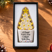 Afro Besties, Christmas, Gift For Bestie, Grateful, Vector - Christmas Gift For Best Friend - Personalized A Friend Is God's Way Of Making Sure We Never Walk Alone Stained Glass Christmas Tree