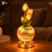 Anniversary, Christmas, Gift For Couples, Gift For Wife, Gifts For Her, Icon, Indoor Decor, Romantic - To My Wife, Girlfriend Anniversary Christmas Home Decor Gift - Personalized Pinky Promise Tulip LED Night Light