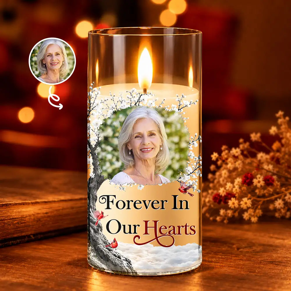Christmas,Custom Photo,Family,Memorial,Memorial Loved One,Sympathetic,Upload Full Photo - Memorial Sympathy Gift For Loss Of Parent - Personalized Custom Photo When You Miss Me Have No Fear LED Candle