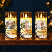 Christmas,Custom Photo,Family,Memorial,Memorial Loved One,Sympathetic,Upload Full Photo - Memorial Sympathy Gift For Loss Of Parent - Personalized Custom Photo When You Miss Me Have No Fear LED Candle