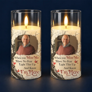 Christmas,Custom Photo,Family,Memorial,Memorial Loved One,Sympathetic,Upload Full Photo - Memorial Sympathy Gift For Loss Of Parent - Personalized Custom Photo When You Miss Me Have No Fear LED Candle