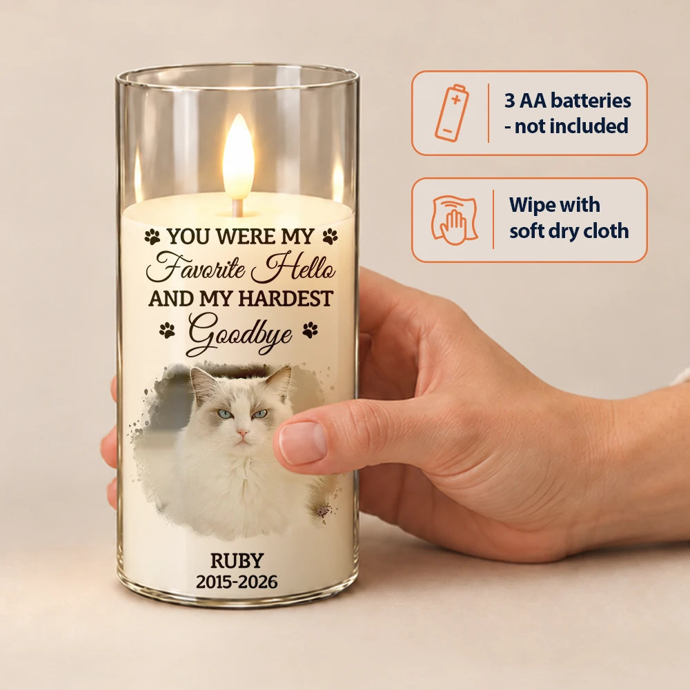 Christmas,Custom Photo,Memorial,Pet Lovers,Pet Memorial,Sympathetic,Upload Full Photo - Pet Memorial Gift - Personalized Custom Photo Your Light Always Shines In My Heart LED Candle