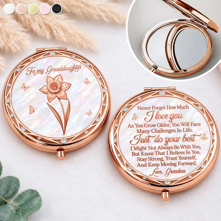Gift For Granddaughter - Personalized Just Do Your Best Compact Mirror