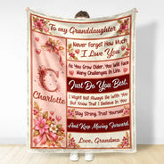 Christmas,Gift For Granddaughter,Gift For Grandkids,Gifts For Her,Monogram,Sentimental - Birthday Gift For Granddaughter - Personalized Monogram Just Do Your Best Fleece Blanket, Sherpa Blanket