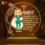 Nurse A Person Strong Enough To Tolerate Everything - Gift For Nurses - Personalized Custom 3D Led Light Wooden Base