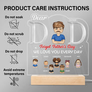 Dad We Love You Every Day - Birthday Gift For Father, Grandpa, Family - Personalized Custom 3D Led Light Wooden Base