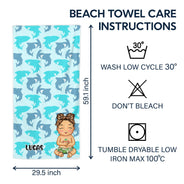 Kids Vacation Stripe - Gift For Children, Grandkids - Personalized Beach Towel