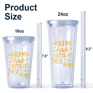 Custom Photo Funny Family Pet Face I Gotta Pet These Dogs - Funny Gift For Dog Lovers, Dog Mom, Dog Dad - Personalized Acrylic Insulated Tumbler With Straw