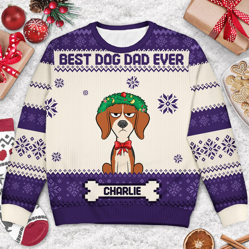 Best Dog Mom Ever - Christmas Gift, Gift For Dog Lovers, Dog Mom, Dog Dad, Pet Lovers - Personalized Unisex Ugly Sweater