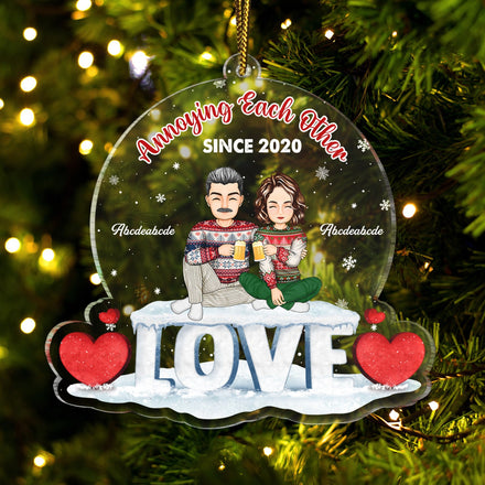 Christmas Family Couple Annoying Each Other Since - Gift For Couples - Personalized Custom Shaped Acrylic Ornament