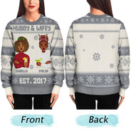 Hubby & Wifey - Anniversary, Christmas Gift For Couples, Husband, Wife - Personalized Unisex Ugly Sweater