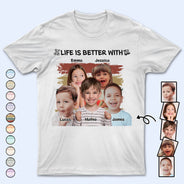 Custom Photo Life Is Better With Grandkids Pet - Birthday, Loving Gift For Mother, Father, Grandma, Grandpa - Personalized T Shirt