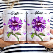 First Mom Now Grandma - Gift For Mothers, Grandmas, Aunties - Personalized White Edge-to-Edge Mug